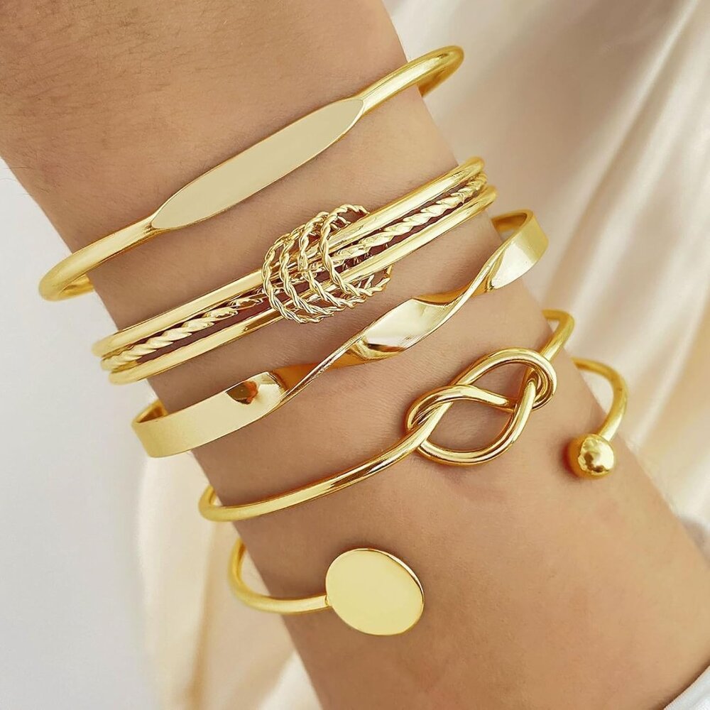 Versatile 6-Piece Stackable Cuff Bracelets For Wo… - image 2